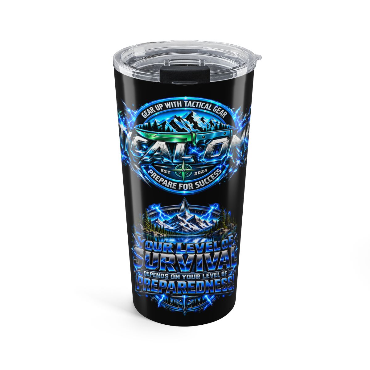20oz Tactical Survival Tumbler — "Gear Up with Tactical Gear: Prepare for Success"