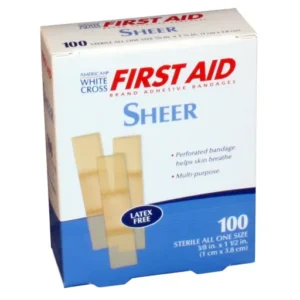 Junior Plastic Bandage, 3/8" x 1 1/2" – 100 Per Box