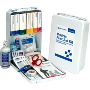 85 Piece Vehicle First Aid Kit - Metal Case with Gasket - 1 each
