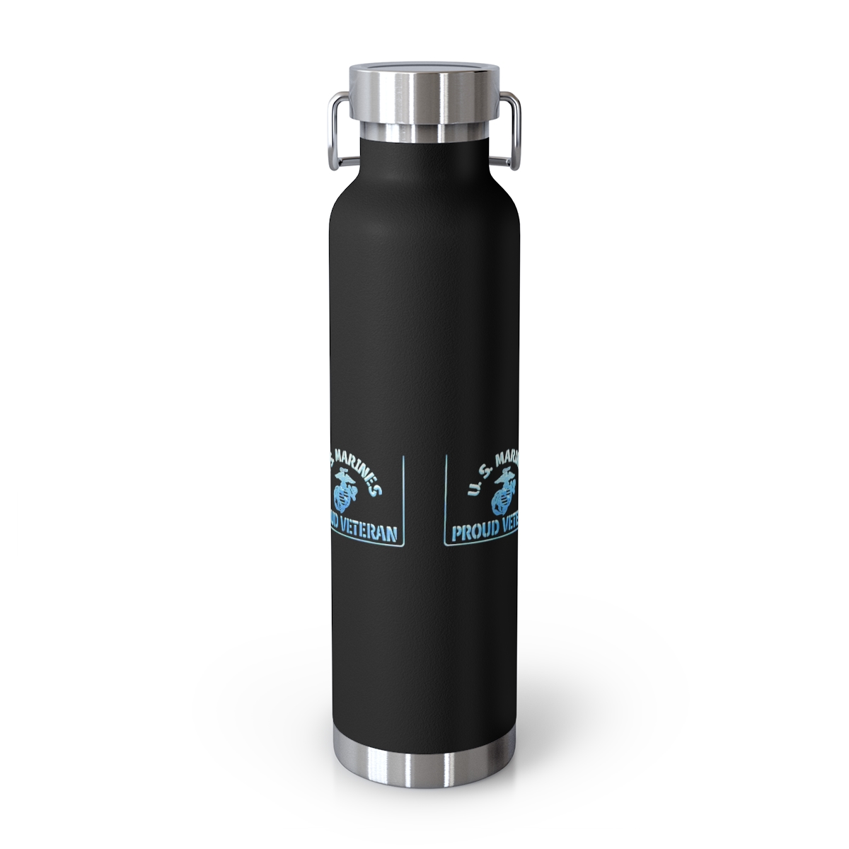22oz Copper Insulated Bottle — USMC Globe & Anchor Veteran Design — back