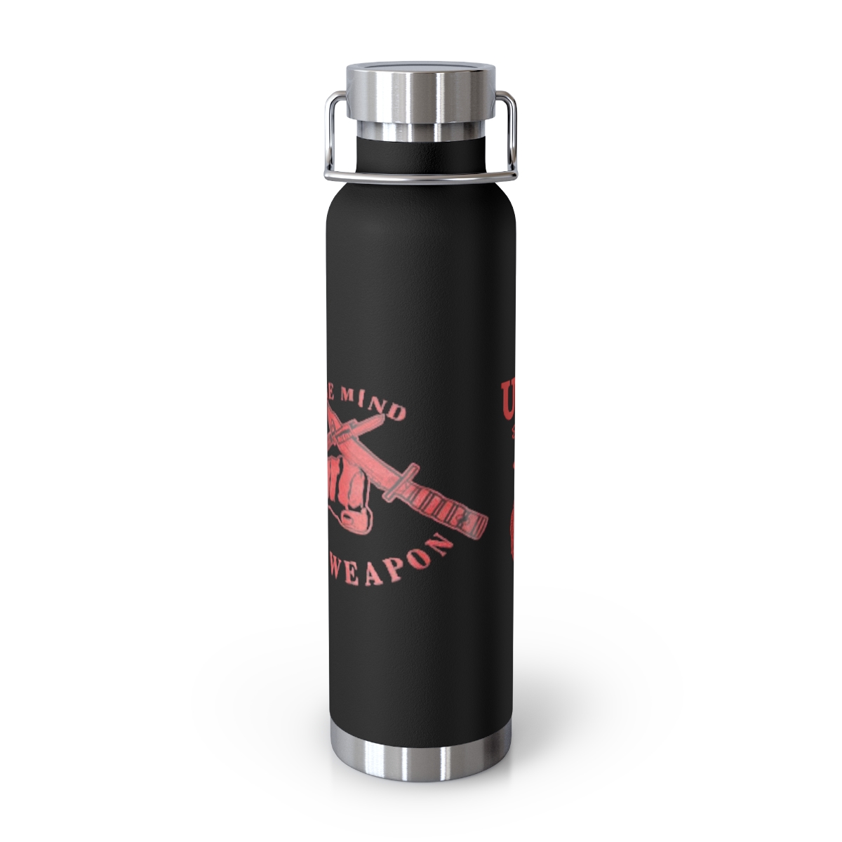 22oz Insulated Water Bottle — 'One Mind, Many Weapons' Military Tactical Design