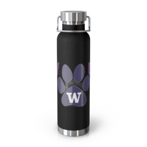 22oz Insulated Water Bottle — Purple Paw 'W' Logo (Copper Vacuum)