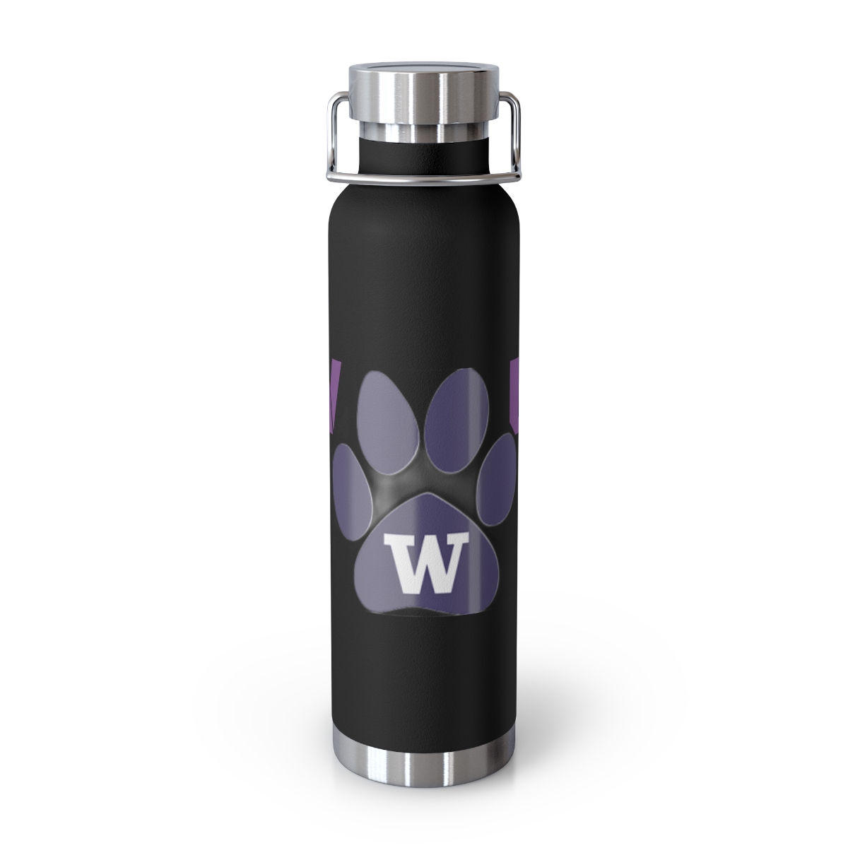 22oz Insulated Water Bottle — Purple Paw 'W' Logo (Copper Vacuum)