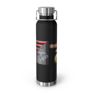 22oz Insulated Water Bottle – US Flag & Military Emblem Stainless Vacuum Bottle