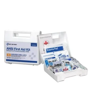 25 Person First Aid Kit, ANSI A, Plastic Case with Dividers