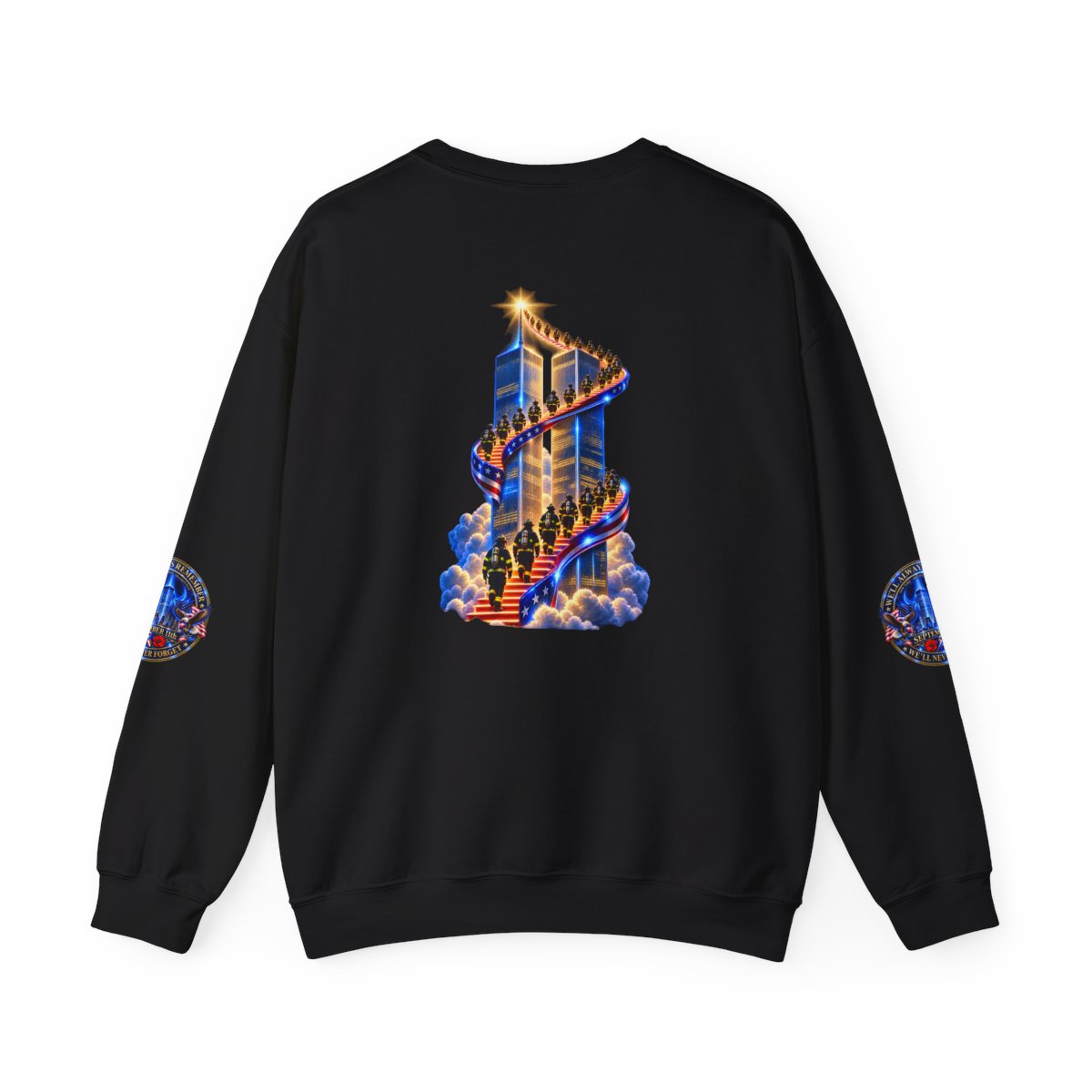 9/11 Memorial Crewneck Sweatshirt — 25 Years Later Tribute — back