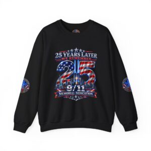 9/11 Memorial Crewneck Sweatshirt — 25 Years Later Tribute