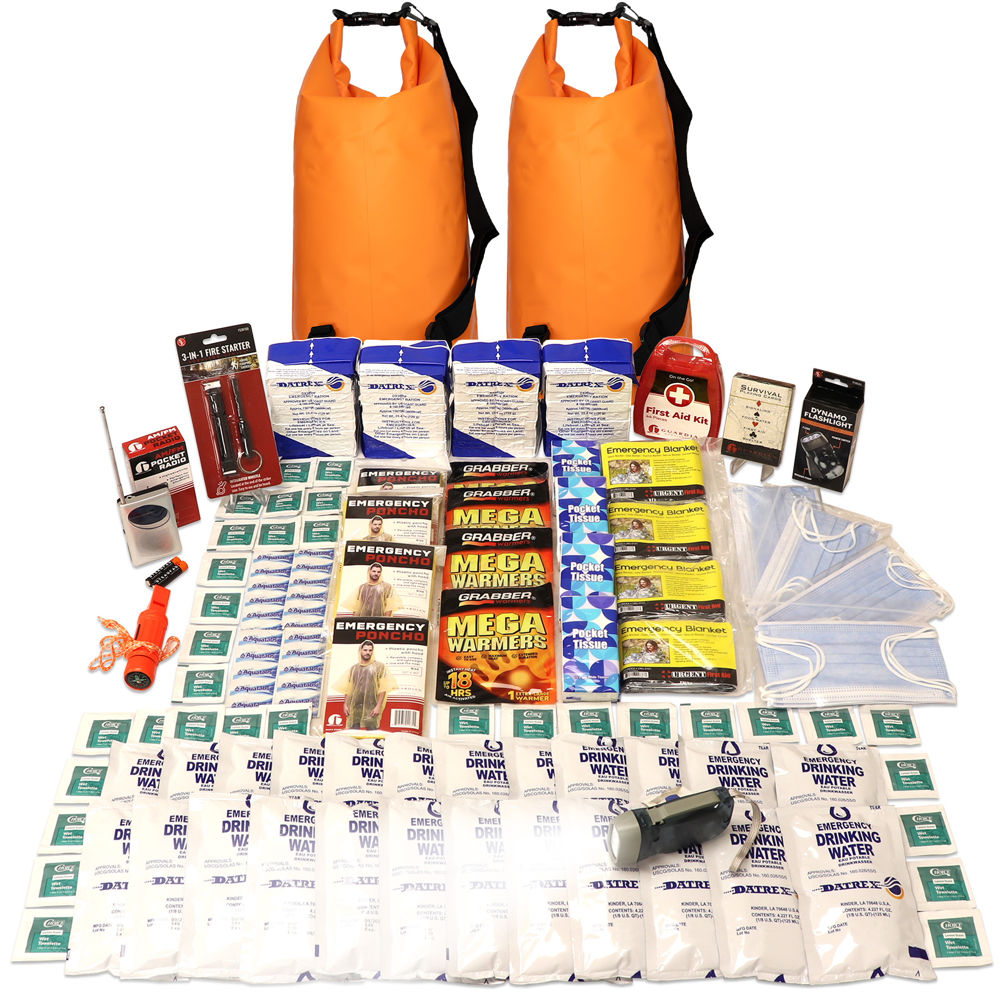 4 Person Necessity Survival Kit, Dry Bag
