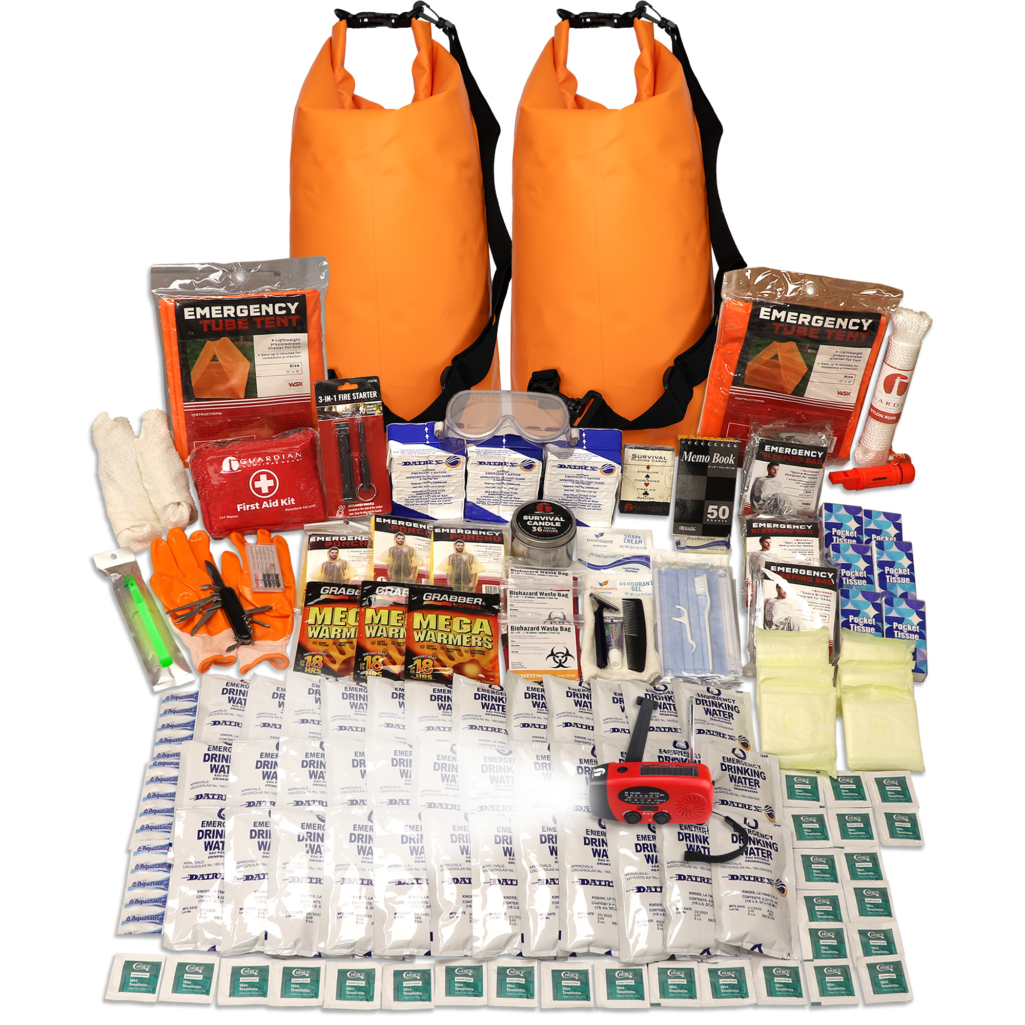 3 Person Comfort Survival Kit, Dry Bag