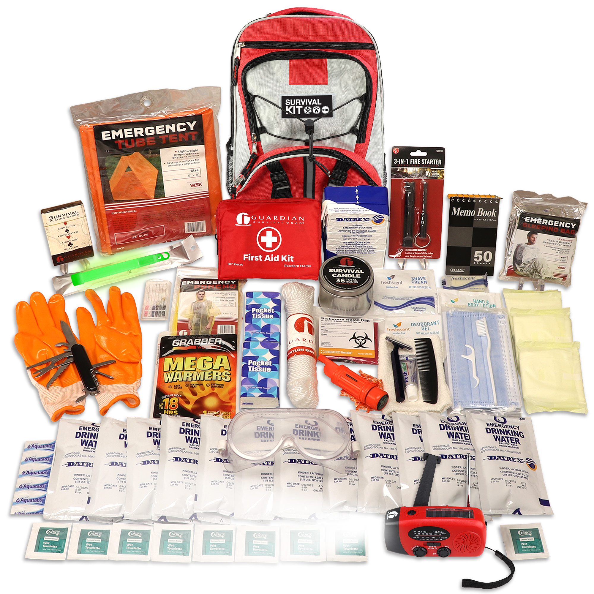 1 Person Comfort Survival Kit, Backpack