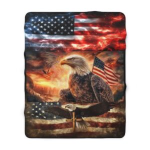 Eagle Freedom Under Christ Fleece Blanket