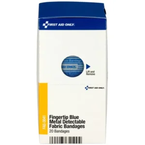 Fingertip Blue Metal Detectable Bandages, 20 Per Box