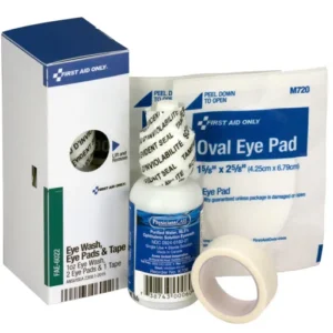 Eye Care Kit, 1 oz. Eyewash, 2 Oval Eye Pads and Tape Roll