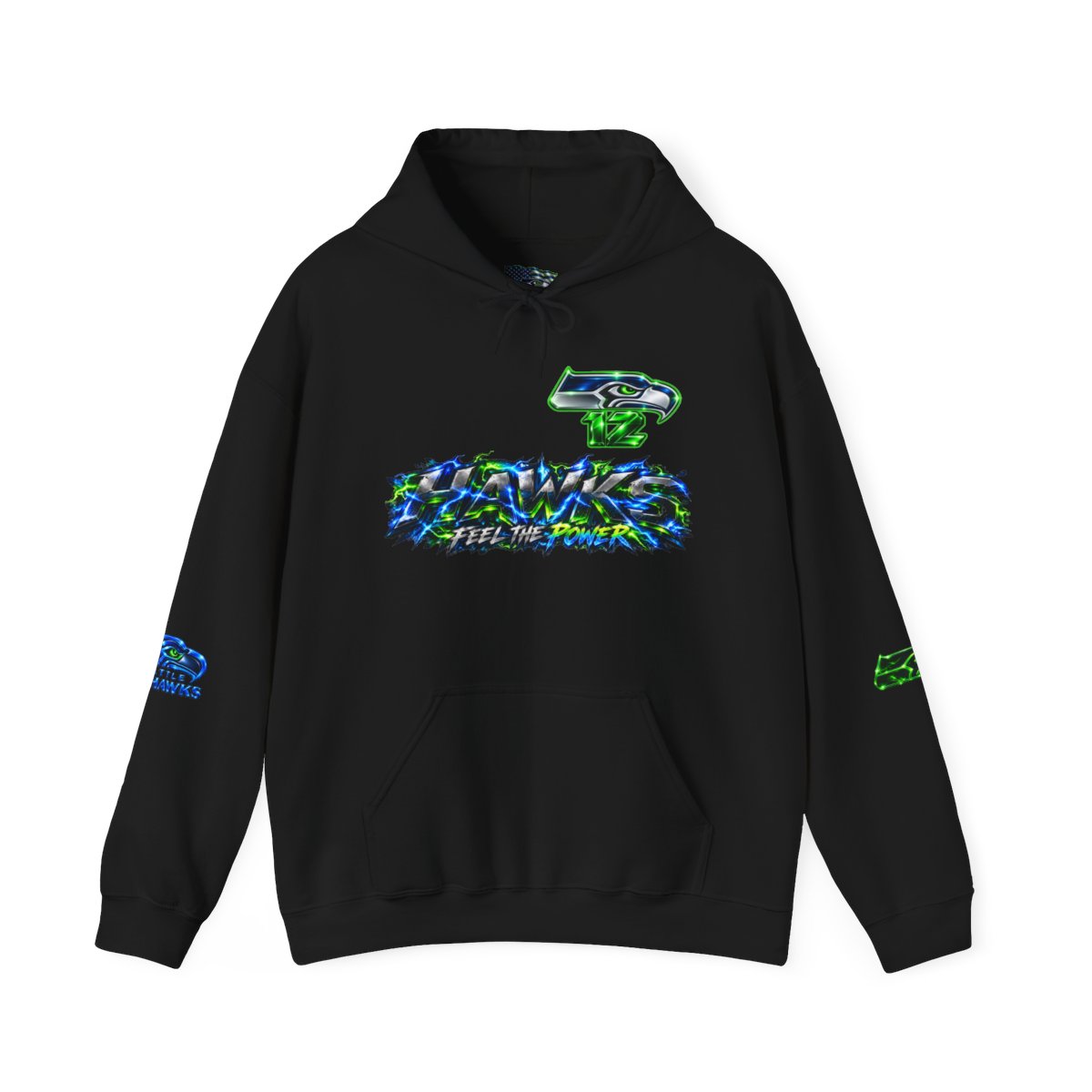 Hawks 'Feel the Power' Hoodie - Seattle Football Fan Pullover