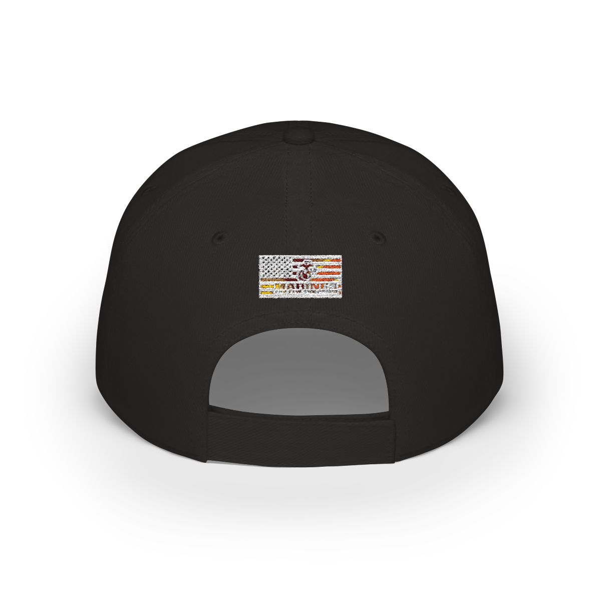 Low Profile Baseball Cap — Vintage Distressed American Flag Embroidery — back