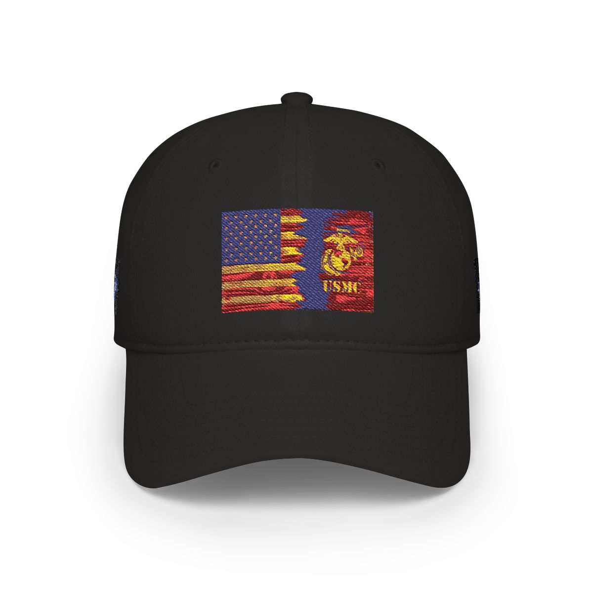 Low Profile Baseball Cap — Vintage Distressed American Flag Embroidery