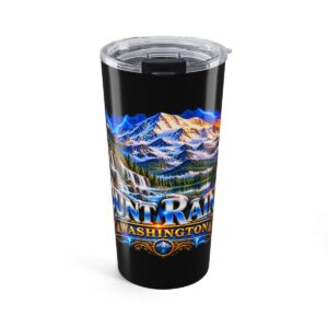 Mount Rainier Washington 20oz Travel Tumbler — Insulated Mountain Scene