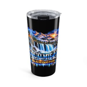 Mountains & Waterfall 20oz Tumbler — Snoqualmie Falls Washington Travel Cup