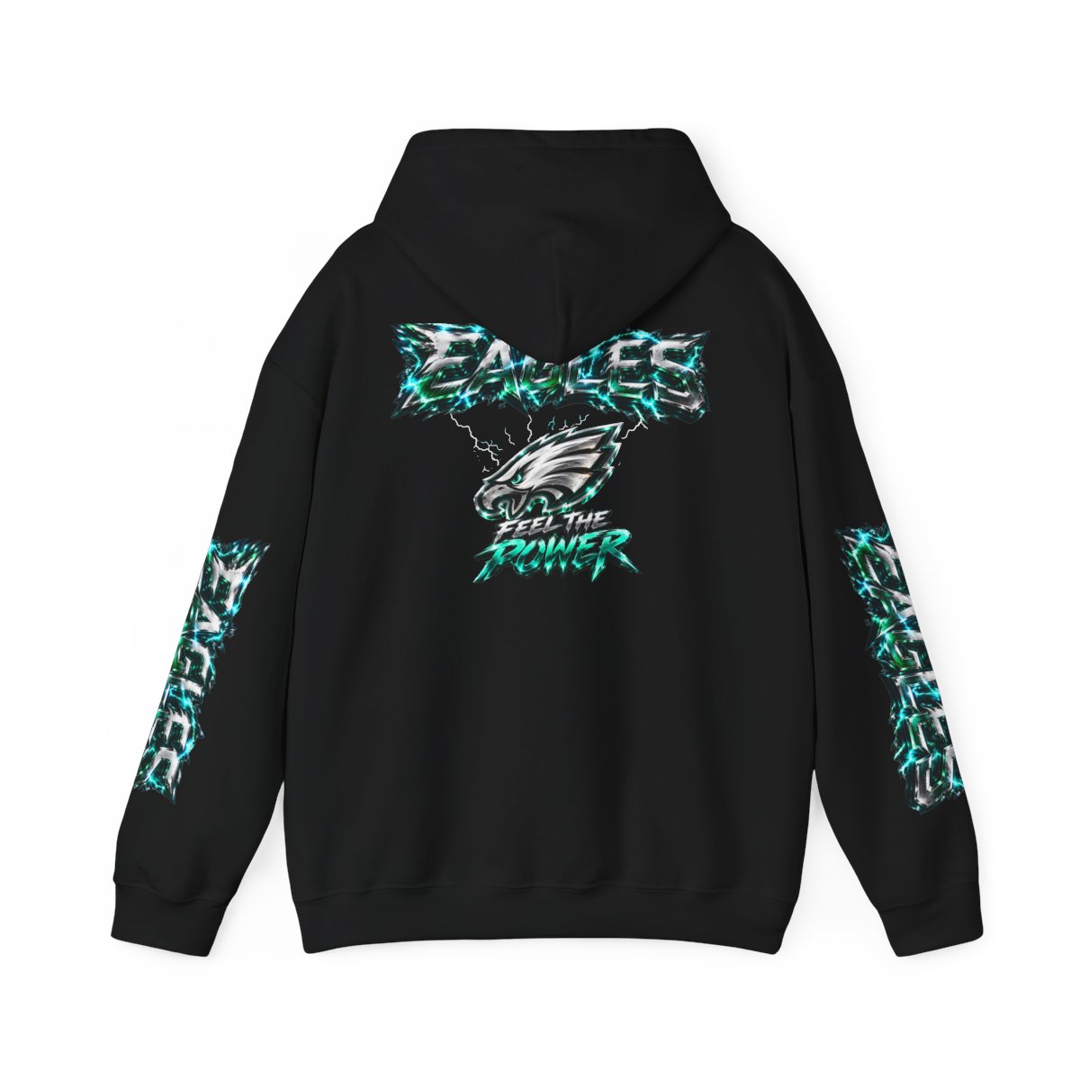 Philadelphia Eagles Logo Hoodie — White NFL Team Pullover with 'Eagles' Back Print — back