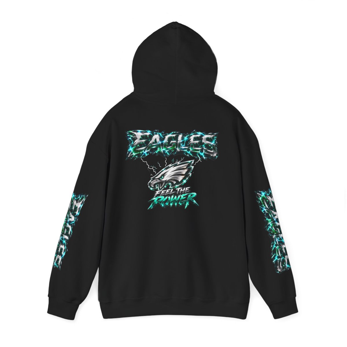 Philadelphia Eagles Logo Hoodie — White NFL Team Pullover with 'Eagles' Back Print