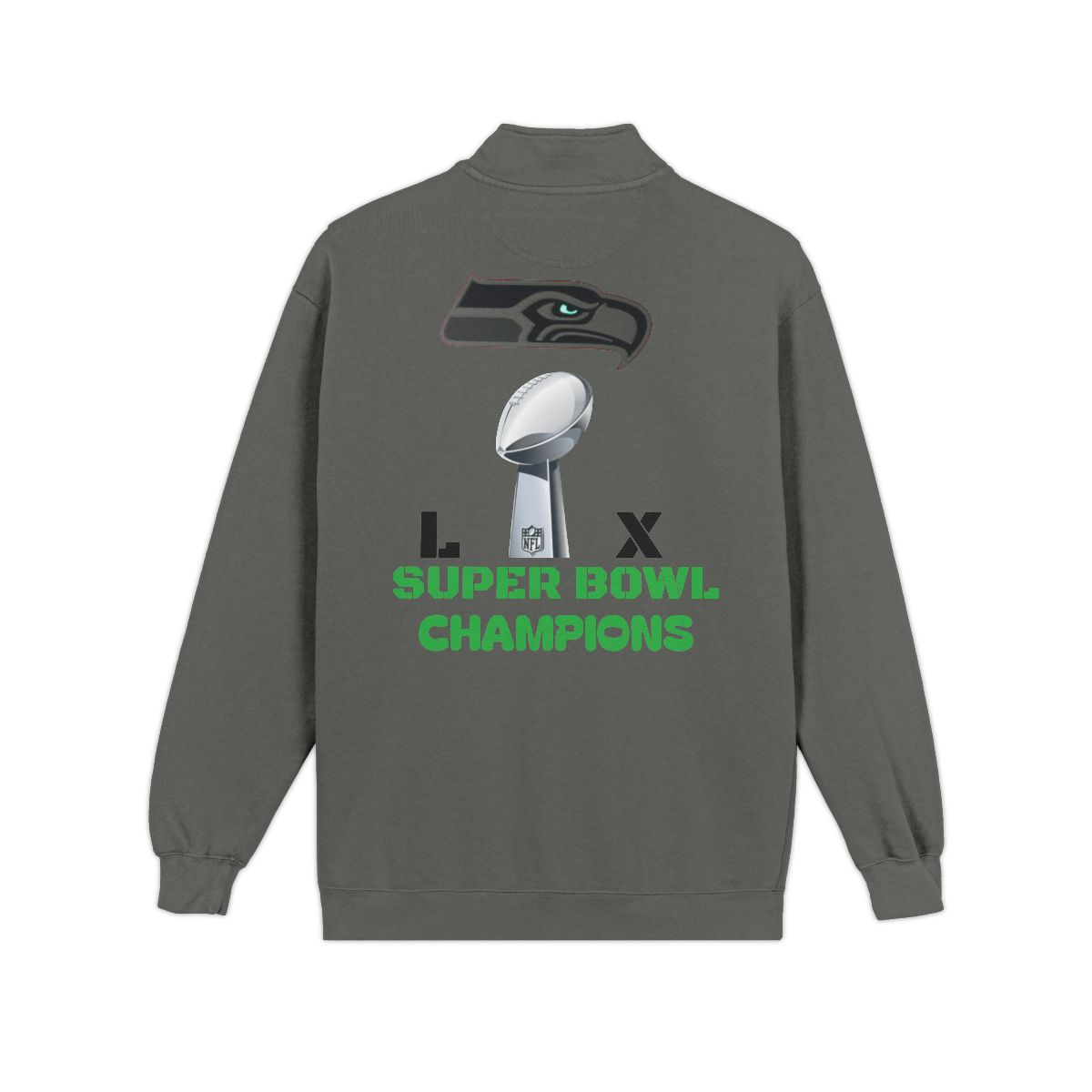 Quarter-Zip Sweatshirt — Seattle Champions Graphic — back