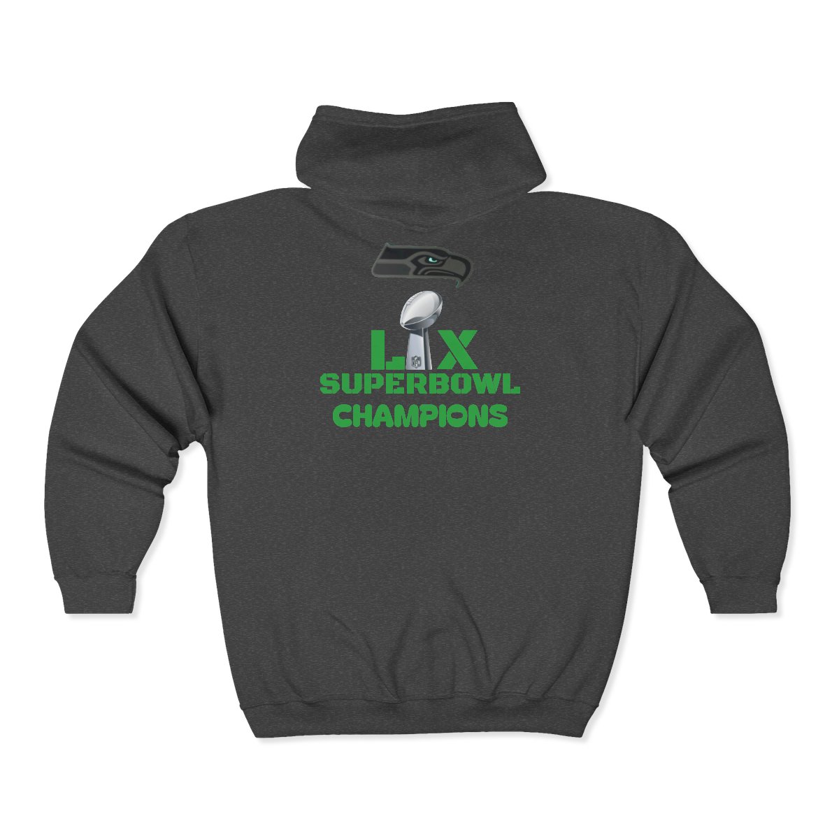 Seahawks Super Bowl LX Champions Full-Zip Hoodie — back