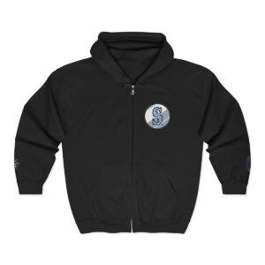 Seattle Mariners Full Zip Hoodie – Vintage 'S' Patch Chest & Elbow Accent