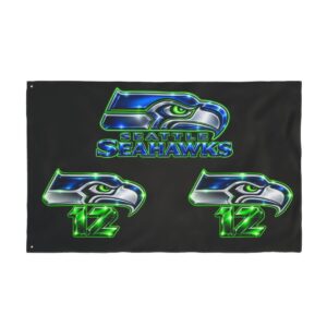 Seattle Seahawks 12th Man Double-Sided Fan Flag — Super Bowl Champions Design