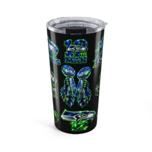 Seattle Seahawks 20oz Tumbler — 12th Man Championship Logos Travel Cup