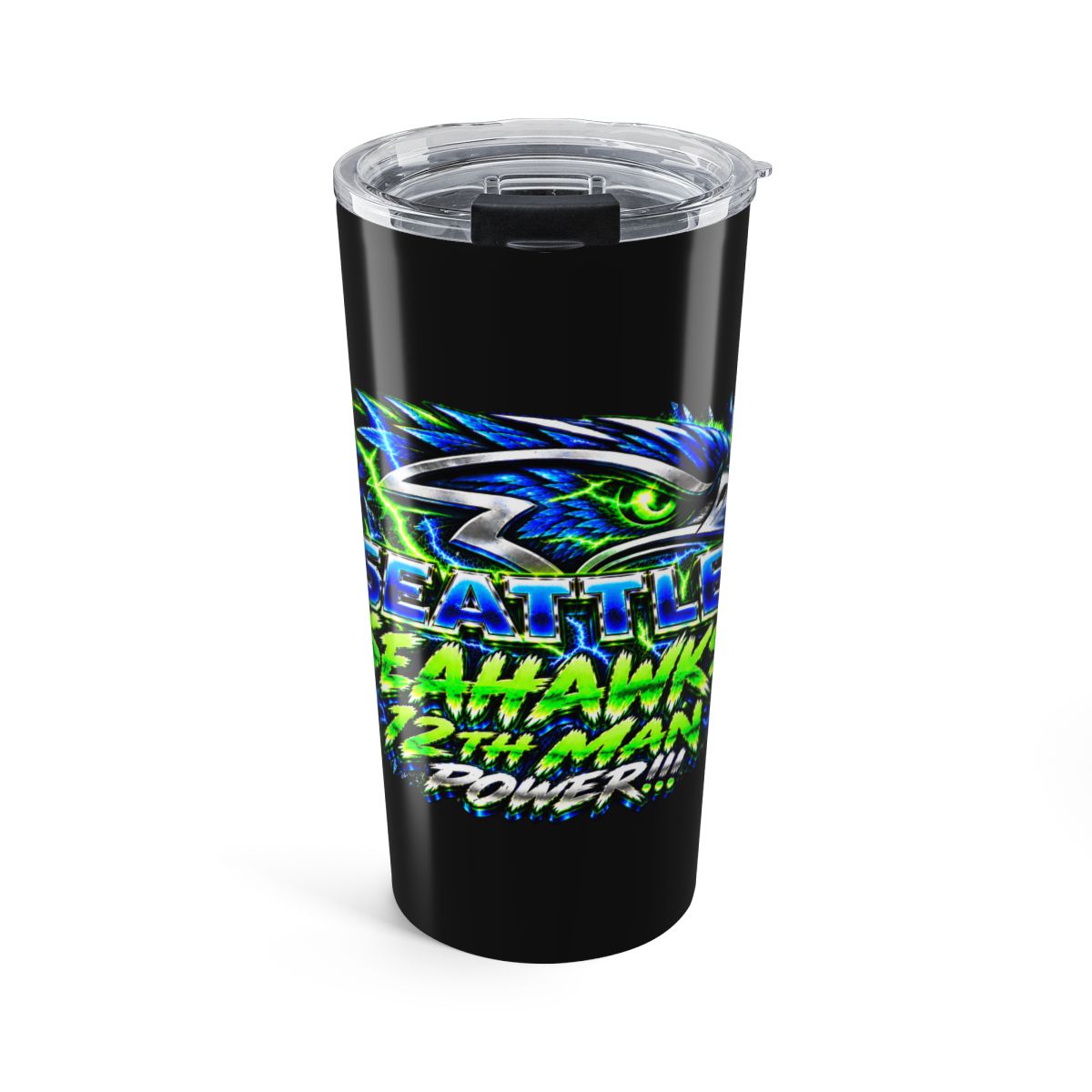Seattle Seahawks 20oz Tumbler — Neon Logo Insulated Travel Cup