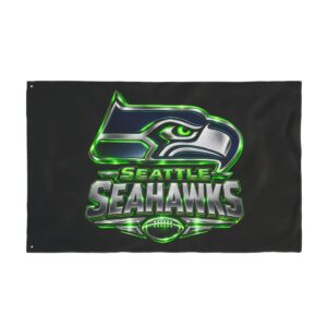 Seattle Seahawks Double-Sided Fan Flag — 12th Man Logo Outdoor Banner