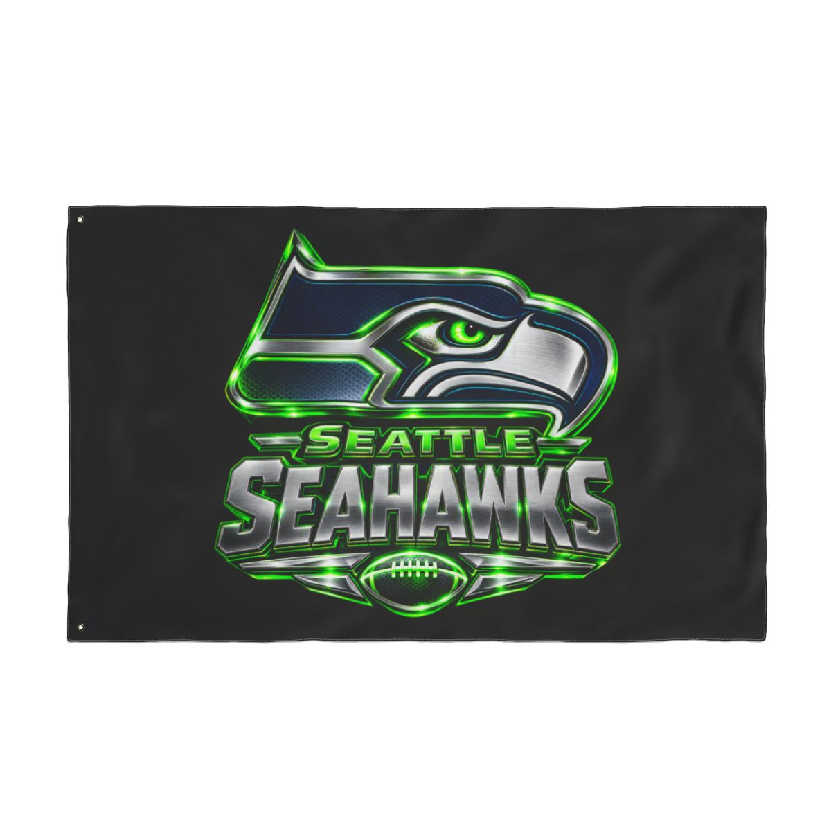 Seattle Seahawks Double-Sided Fan Flag — 12th Man Logo Outdoor Banner