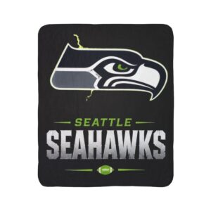 Seattle Seahawks Fleece Sherpa Blanket – Licensed NFL Team Throw with Logo