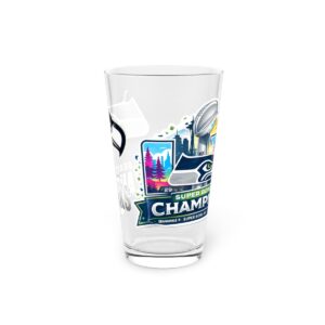Seattle Seahawks Super Bowl Champions 16oz Pint Glass — NFL Fan Beer Glass