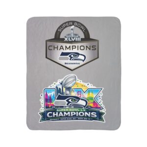 Seattle Seahawks Super Bowl Champions Fleece Sherpa Blanket