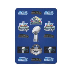 Seattle Seahawks Super Bowl Champions Fleece Sherpa Blanket