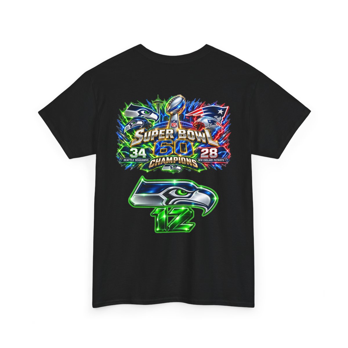 Seattle Seahawks Super Bowl Champions Football T-Shirt — back