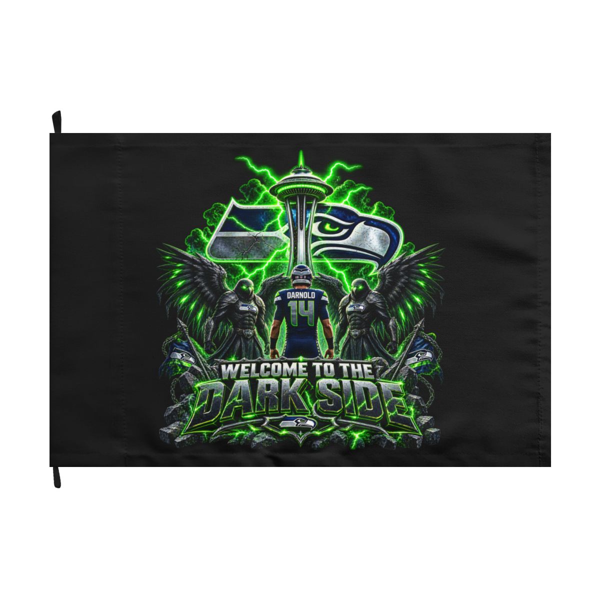 Seattle Seahawks 'Welcome to the Dark Side' Double-Sided Flag — Neon Eagle 12th Man Football Banner