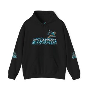 Sharks Feel the Power Hoodie – Teal Shark Graphic Pullover