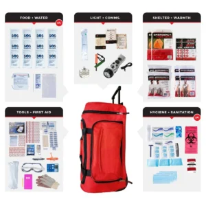 4 Person Comfort Survival Kit, Rolling Bag