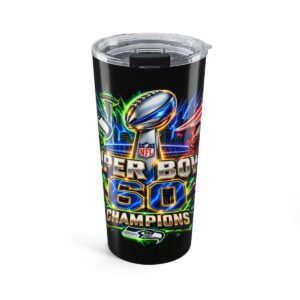 Super Bowl 60 Champions 20oz Tumbler - NFL Football Travel Mug