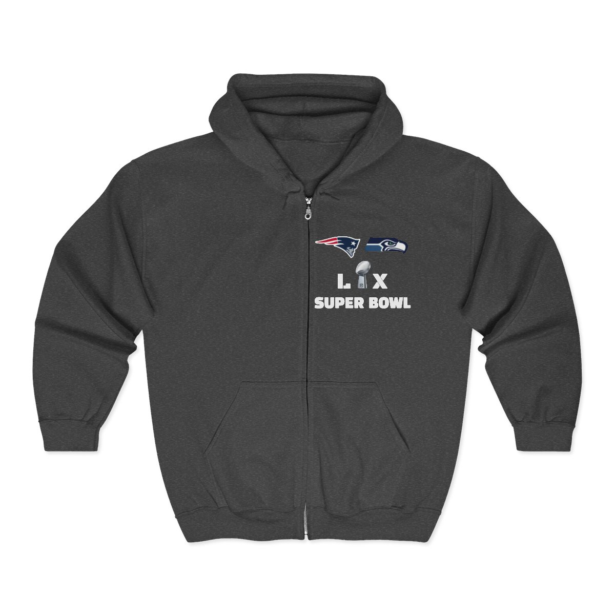 Super Bowl LX Champions Zip Hoodie — Team Football Championship Jacket