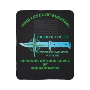 Survival Knife Sherpa Blanket – Tactical One 24 Outdoor Preparedness Throw