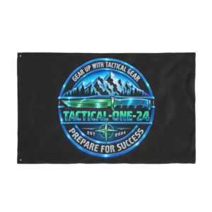 Tactical One-24 Double-Sided Flag — Outdoor Survival Gear Logo Banner