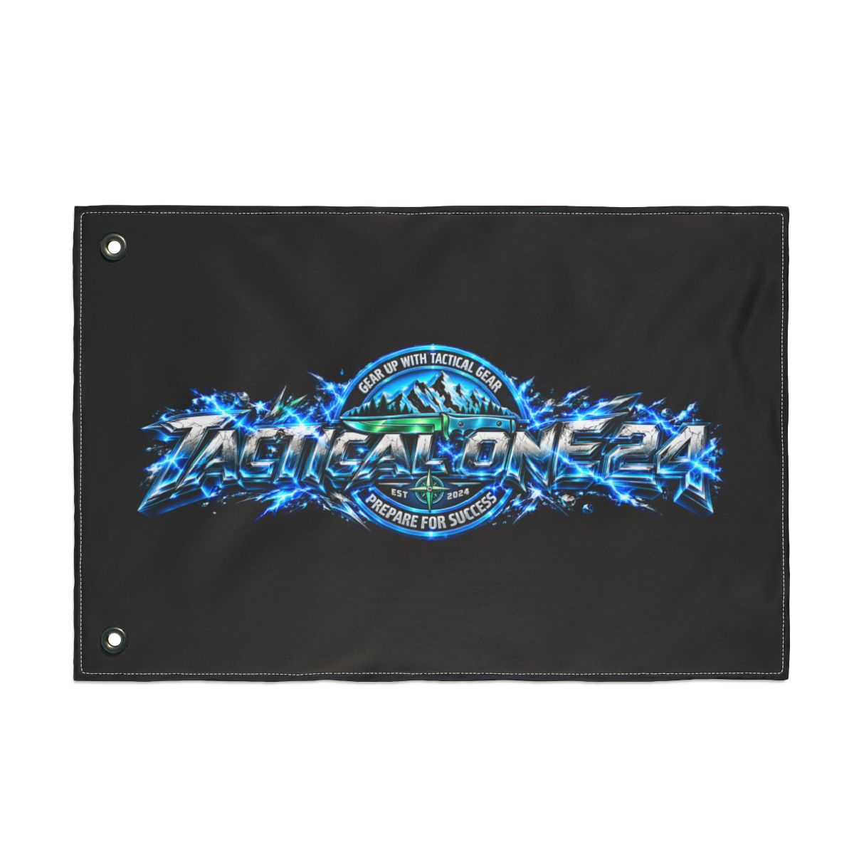 Tactical-One-24 Double-Sided Flag — Tactical Gear Logo Flag, 'Prepare for Success' Outdoor Banner