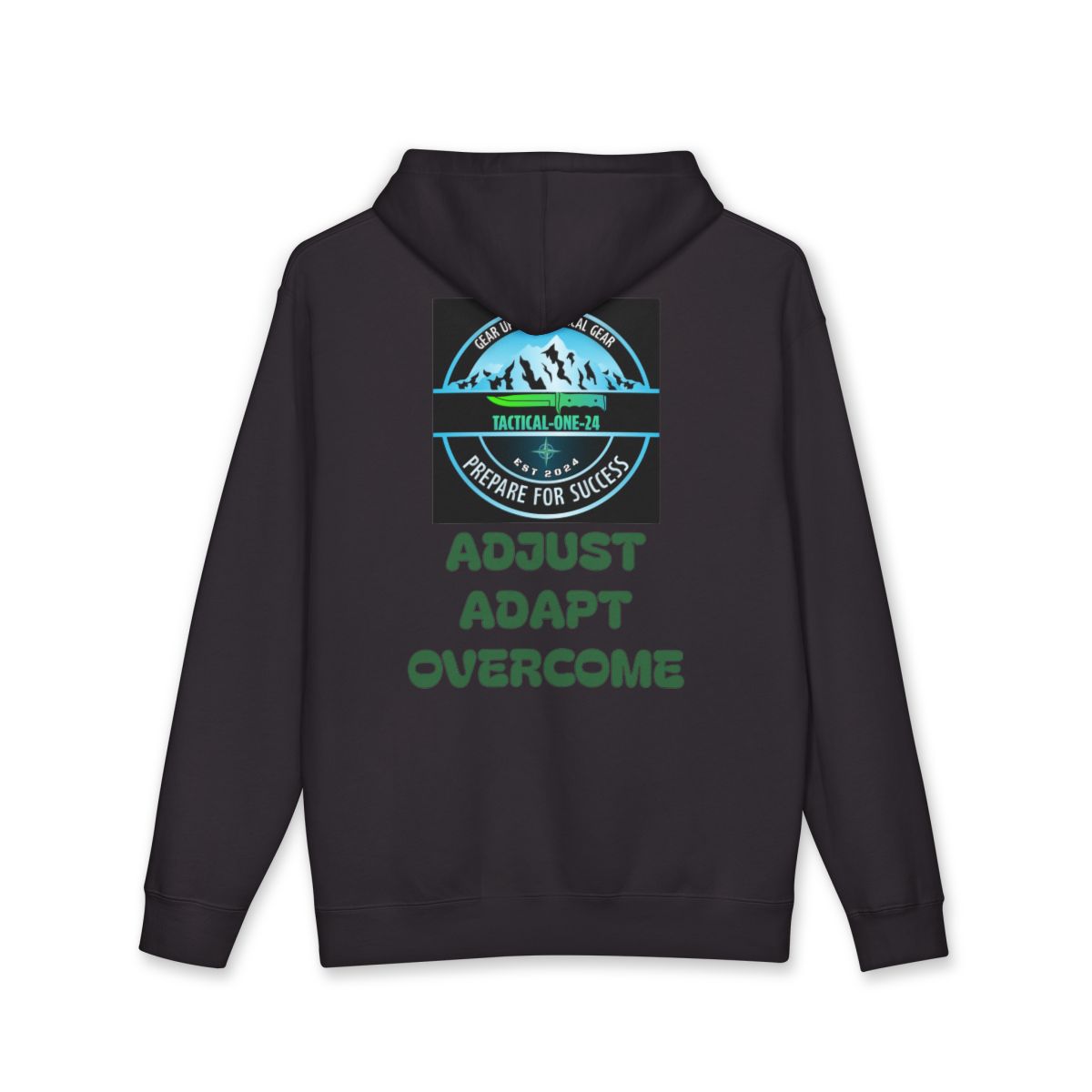 Tactical One-24 Hoodie — "Adjust Adapt Overcome" Outdoor Survival Pullover — back