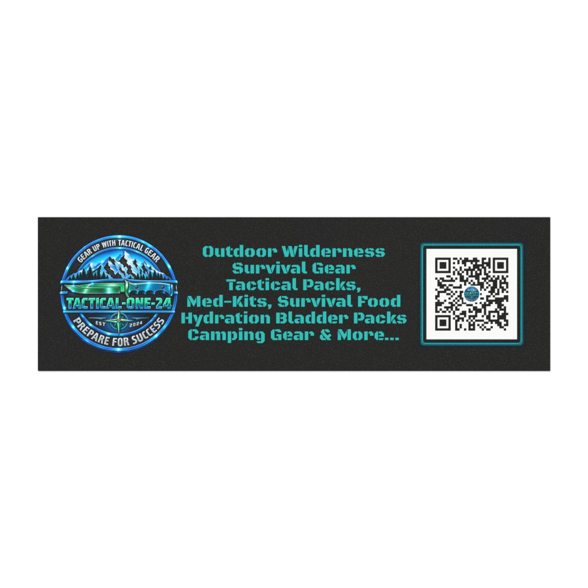 Tactical Outdoor Gear Car Magnet — QR Code Promo for Survival Packs & Camping Supplies