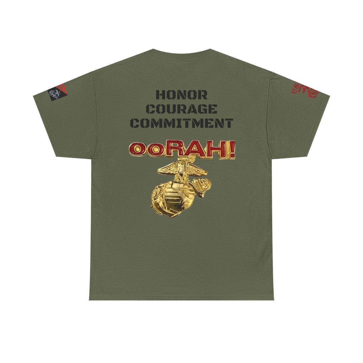 United States Marine Corps T-Shirt – Honor Courage Commitment OORAH! Graphic Tee — back