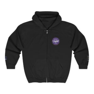 University of Washington Logo Full-Zip Hoodie — White Zip-Up Sweatshirt