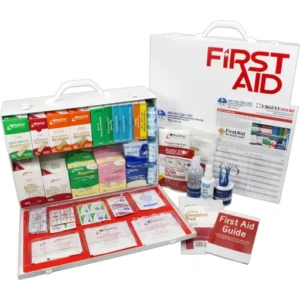 2 Shelf Industrial ANSI A+ First Aid Station with Door Pockets